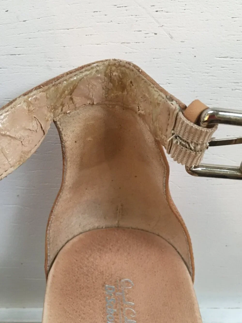 Dr. Scholl's Warner Tan Leather Wedge Sandal Platform 10M